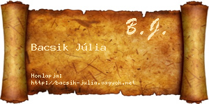 Bacsik Júlia névjegykártya